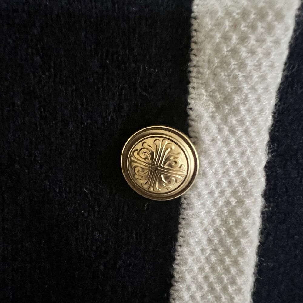 Sincerely Jules Navy Knit Button Vest Sz M NWOT - Picture 4 of 7